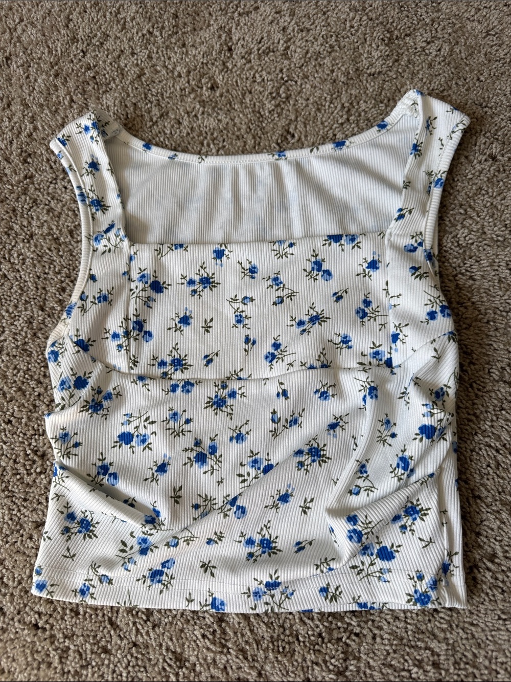 Blue Flowered Tank Top